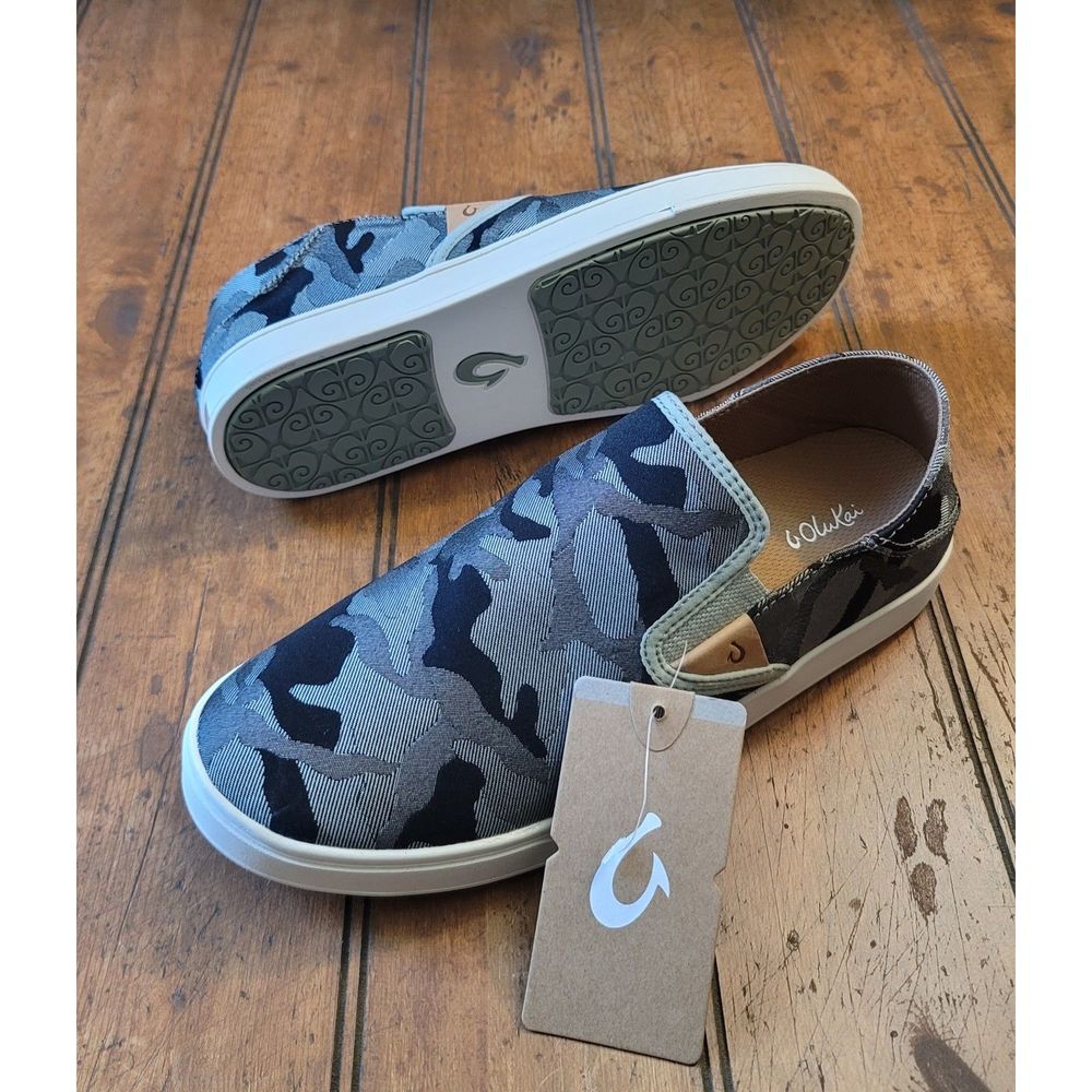 Women's OluKai PEHUEA PA'I Sage/KE AU Camo Slip-On Sneakers- Size 10